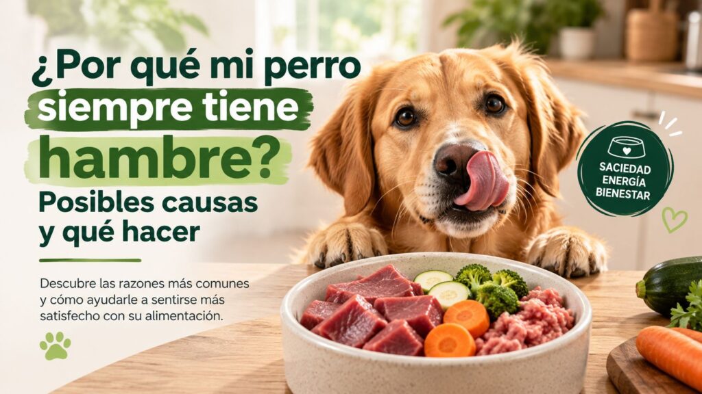 Por qué mi perro siempre tiene hambre: perro esperando su comida BARF
